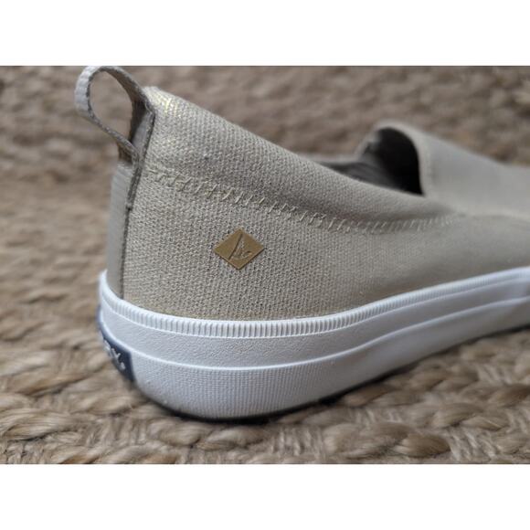 Sperry Top-Sider Crest Twin Gore Sparkle Gold Sneakers Slip On Shoes Women's 11 - Picture 3 of 11